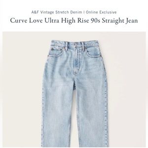 abercrombie Curve Love Ultra High Rise 90s Straight Jean
